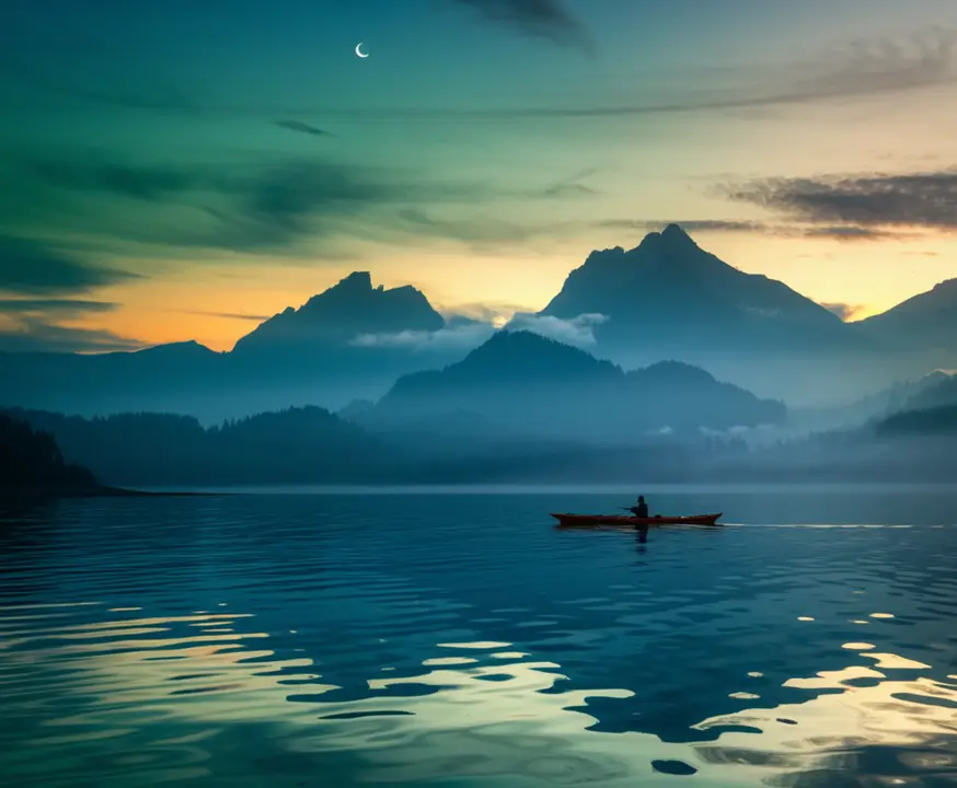 Serene landscape with majestic mountains